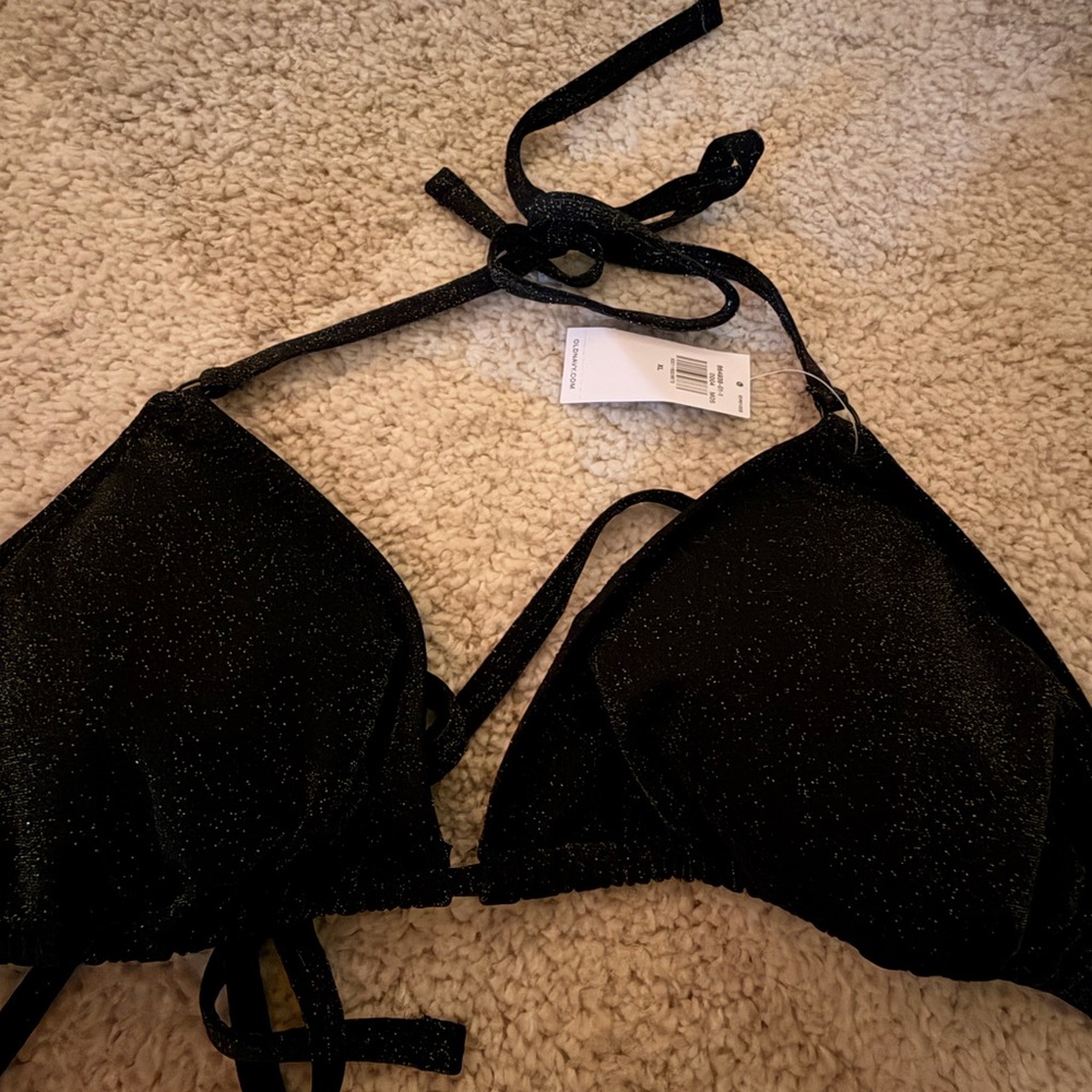 Old Navy Black Sparkle Bikini Top